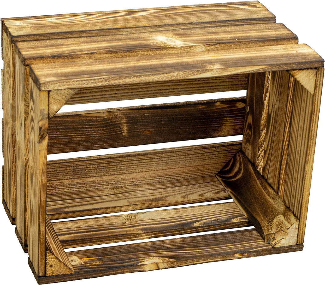 Vintage Kisten geflammt 50x40x29cm / 40x30x25cm Deko & Möbelkisten Wohnwand Obstkisten Weinkisten Op