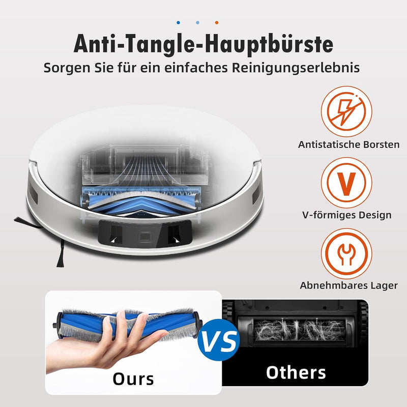 18 Stück Zubehör für Ecovacs Deebot T30S Combo / T30S Combo Complete Saugroboter, 1 Hauptbürste 4 St