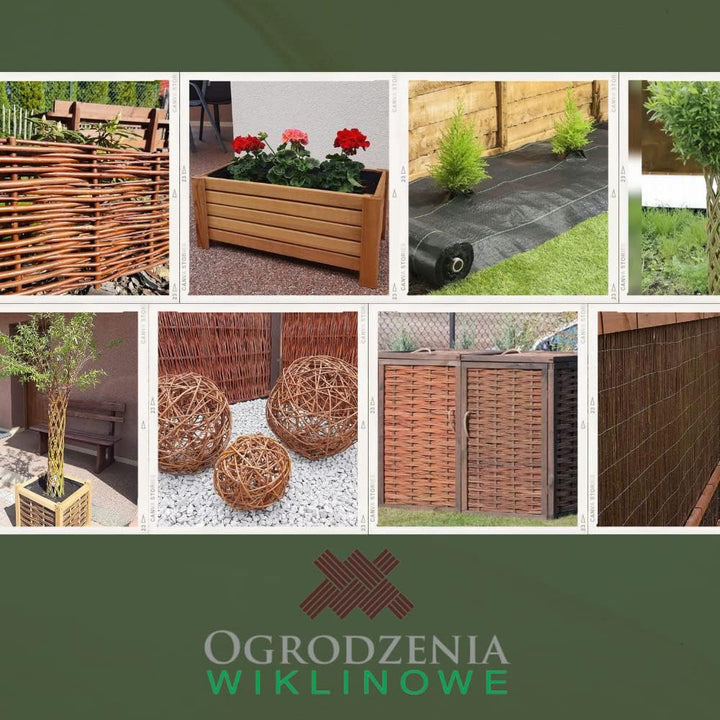 Ogrodzenia Wiklinowe Pflanzkübel Rechteckig 59 x 33 x25 cm - Holz Blumentopf - Hellbraun - Pflanzkas