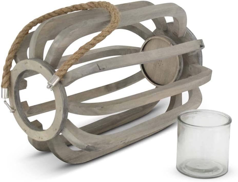 Laterne Grey White Wash Jute Rope