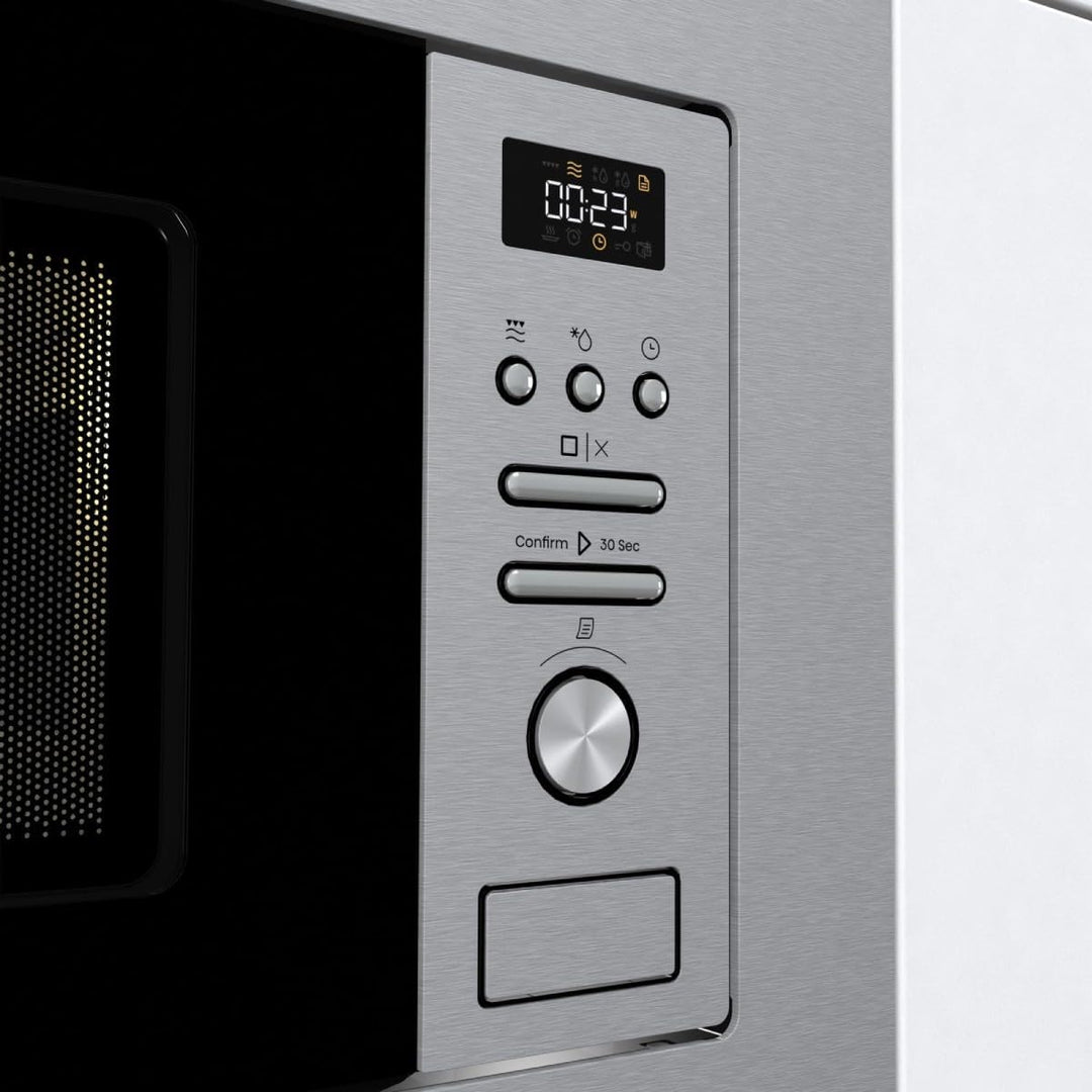 Hisense BIM320G41X Einbau-Mikrowelle, 1000 W, 20 l, Höhe 38,8 cm x Breite 59,5 cm, Edelstahl, 5 Leis
