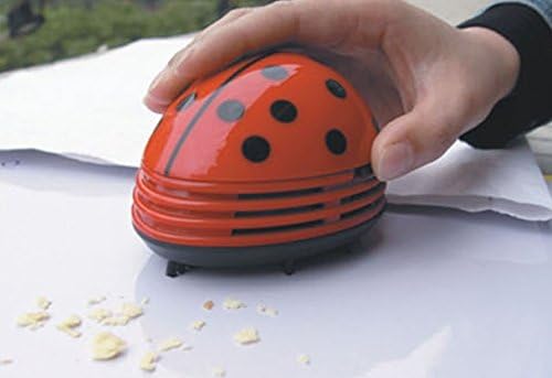 Mini Tischsauger, Elektrischer Tisch-Staubsauger, Marienkäfer Design Staub Reiniger(Rot)