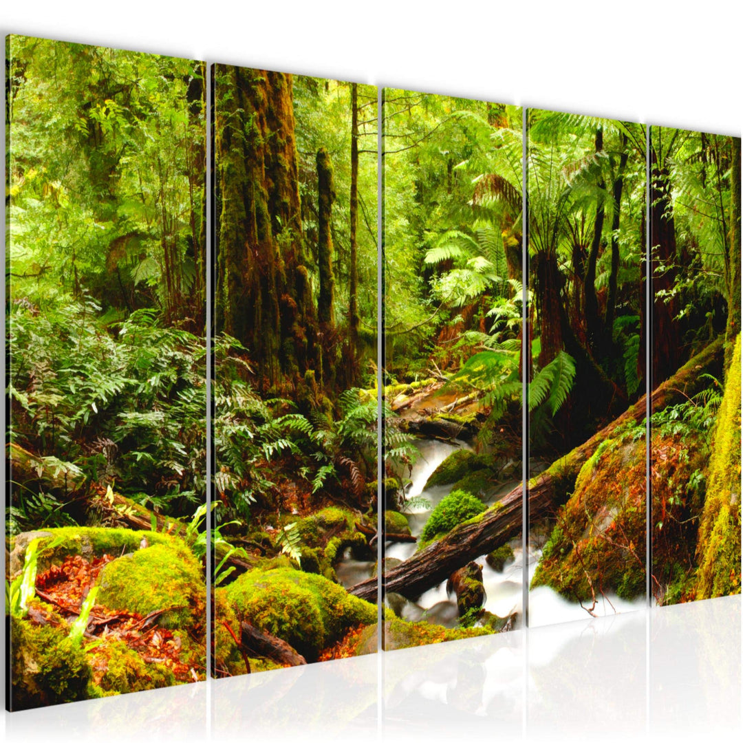 Runa Art Bild Wald Landschaft Wandbilder auf Vlies Leinwand 5 Teilig Wanddekoration Schlafzimmer Woh