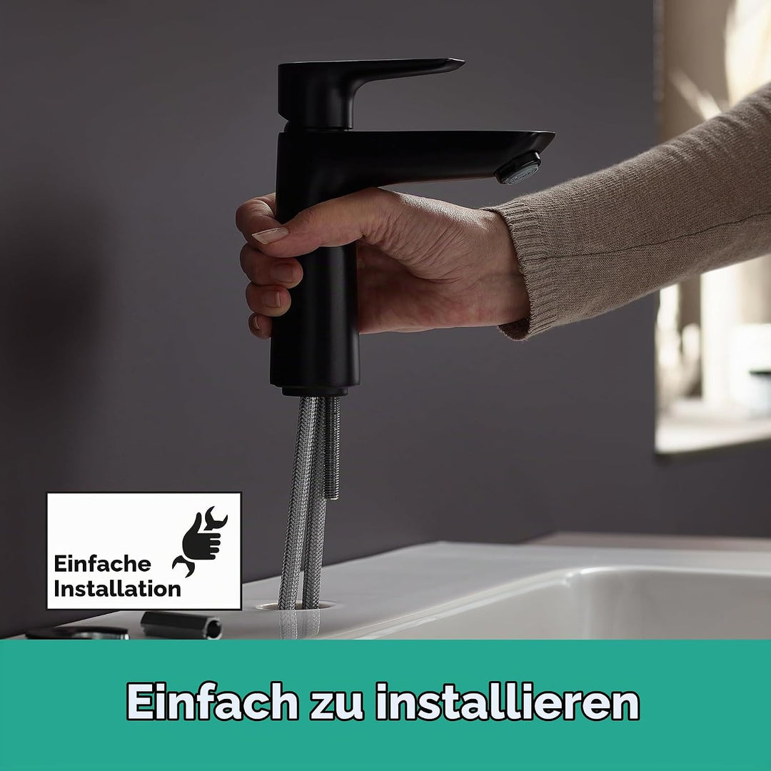 hansgrohe Wasserhahn Talis E CoolStart (wassersparende Armatur mit hohem Auslauf 110mm, Zugstangen-