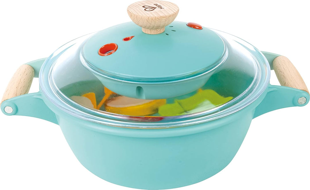 Hape Kleiner Küchenchef Dampfgarer - Küchenzubehör und Kochspielzeug, Dampfgarer mit realistischem S
