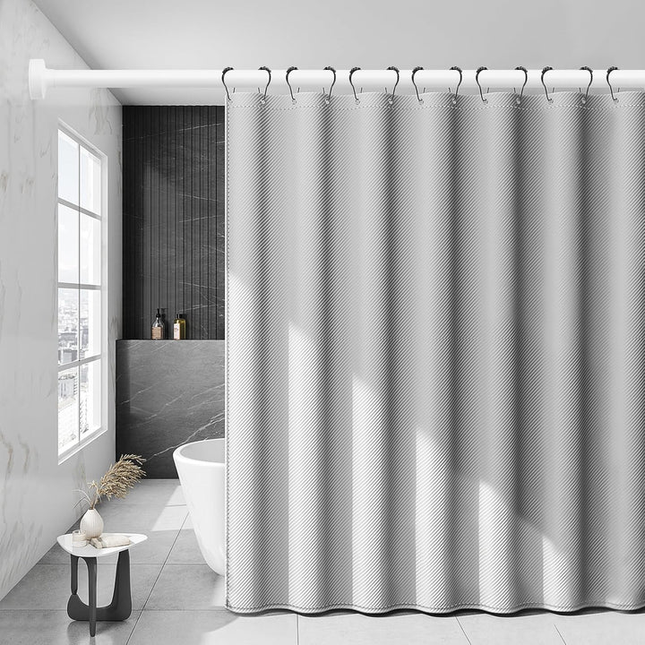 Gardinenstange ohne Bohren 100-580cm, Ø32mm Weiss Multifunktionale Vorhangstange zum Einklemmen - Au