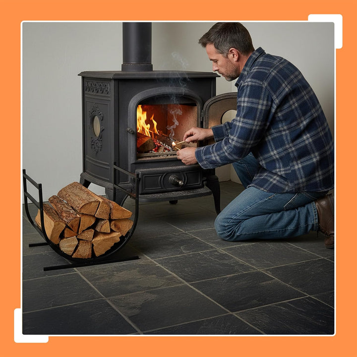 Relaxdays Kaminholzregal U-Form, Metall, HBT: 40x46x38 cm, Brennholzregal für Feuerholz, Stapelholz,