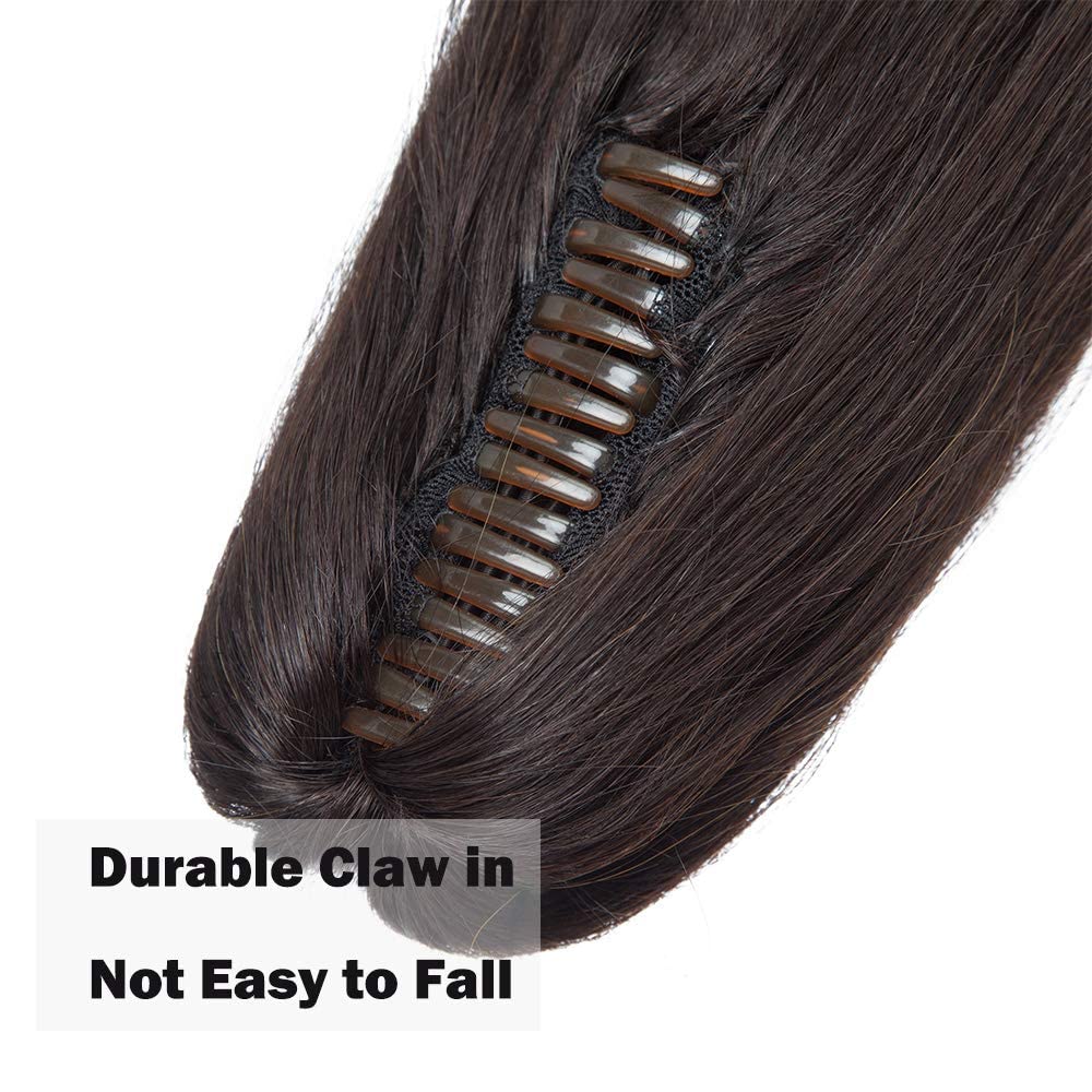 SEGO Ponytail Haarteil Echthaar Zopf Extension mit Klammer Clip in Pferdeschwanz Haarverlängerung 10