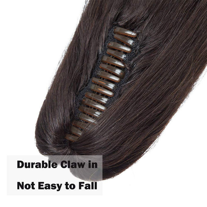 SEGO Ponytail Haarteil Echthaar Zopf Extension mit Klammer Clip in Pferdeschwanz Haarverlängerung 10