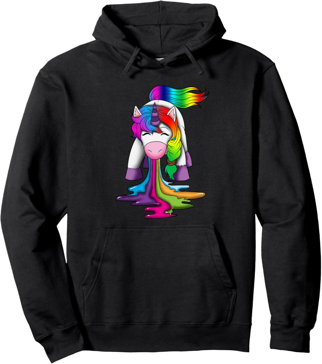 Einhorn Kotzt Regenbogen Fabelwesen Fantasie Tiere Fans Pullover Hoodie