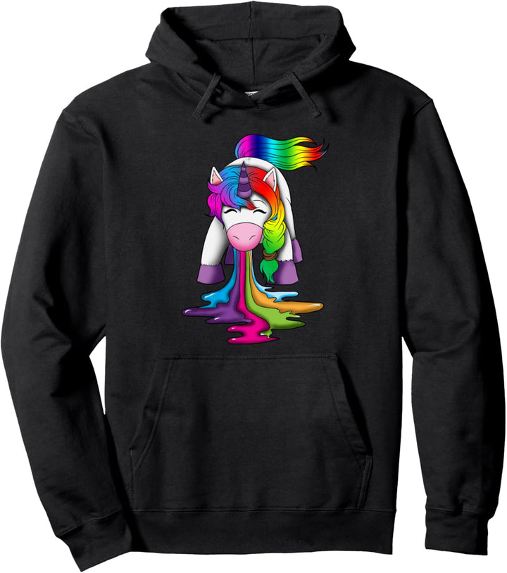 Einhorn Kotzt Regenbogen Fabelwesen Fantasie Tiere Fans Pullover Hoodie