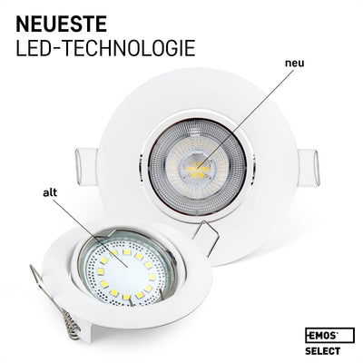 Emos LED Einbaustrahler 230V, 5W / 450lm, 50° schwenkbar, neutralweiss 4000k | Einbaustrahler LED Sp