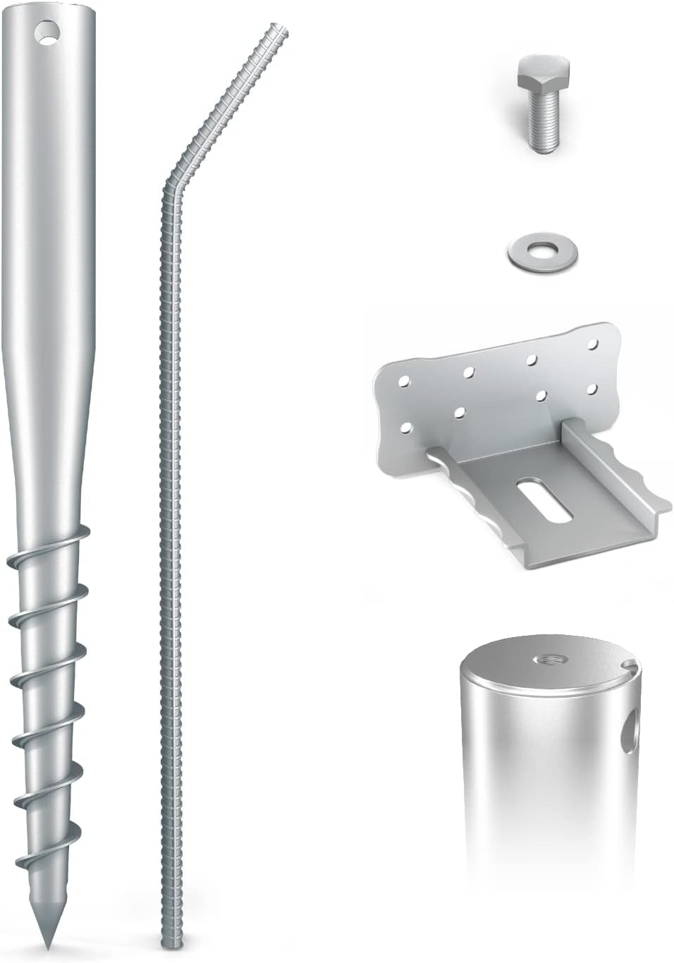 Maxerio 80 cm Base-Set 6er Schraubfundamente + Zubehör; Ø 60 x 2; M12