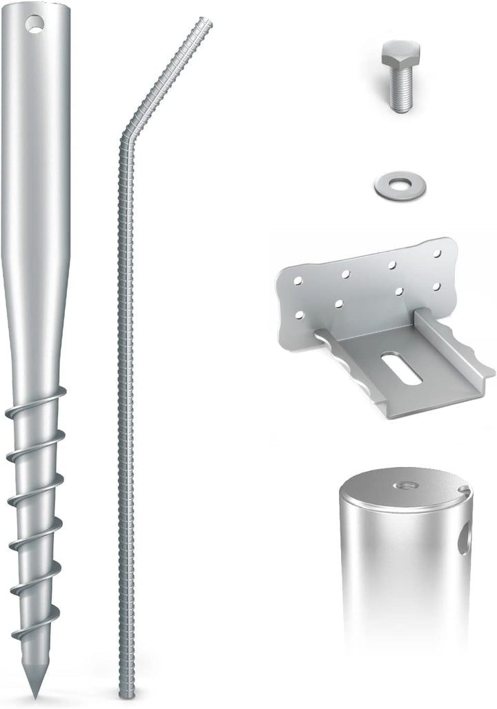 Maxerio 80 cm Base-Set 1er Schraubfundamente + Zubehör; Ø 60 x 2; M12 1er-Set, 1er-Set