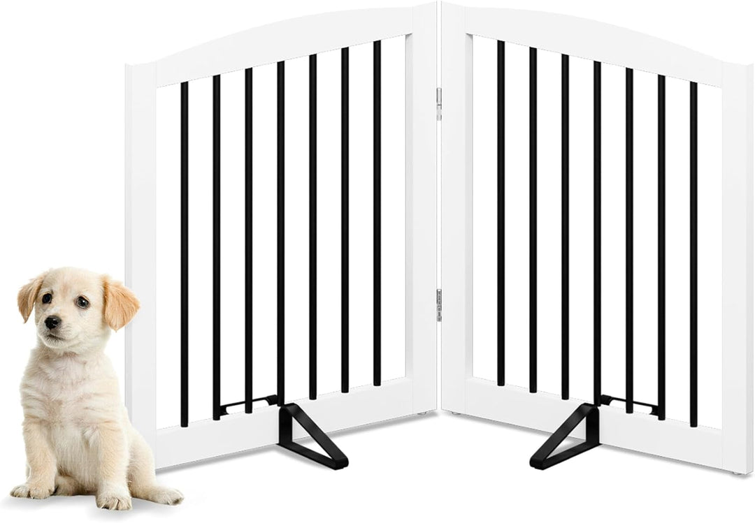 Absperrgitter Hund,Schutzgitter Holz, Freistehendes Hundeabsperrgitter Türgitter Treppengitter Schut