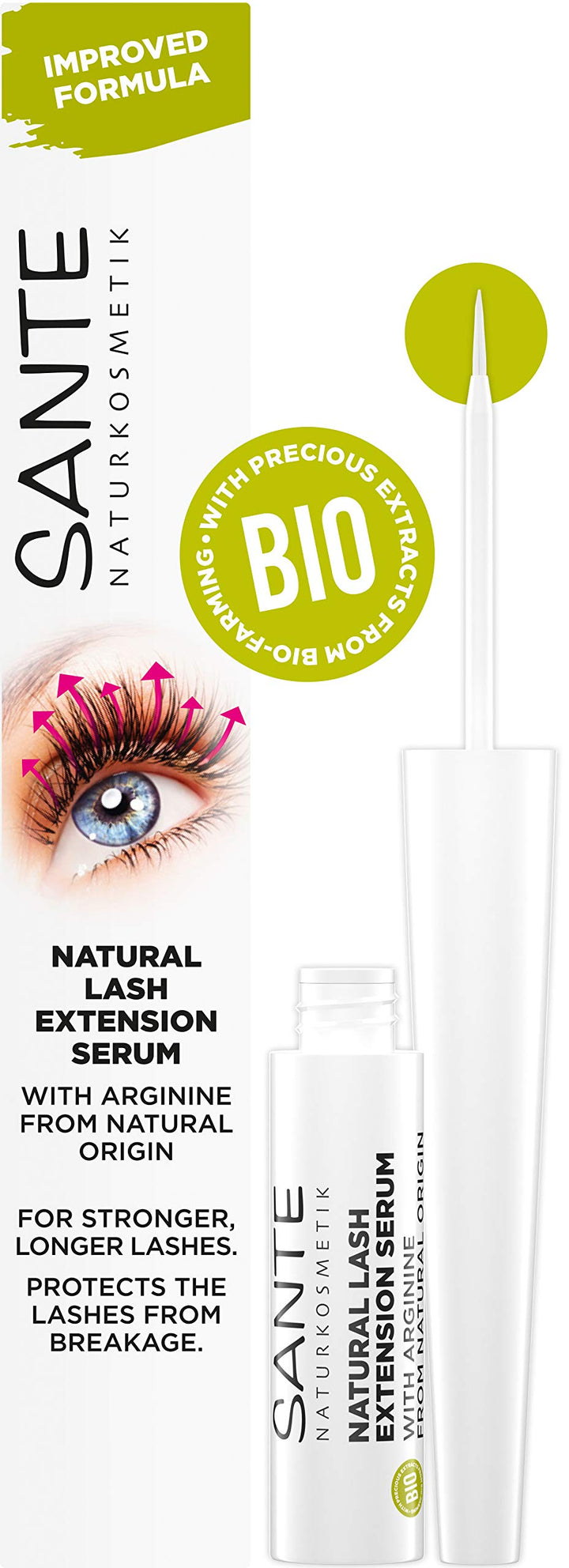 Natürliches Bio Wimpernserum von SANTE Naturkosmetik, Natural Lash Extension Serum, Wimpernbooster f