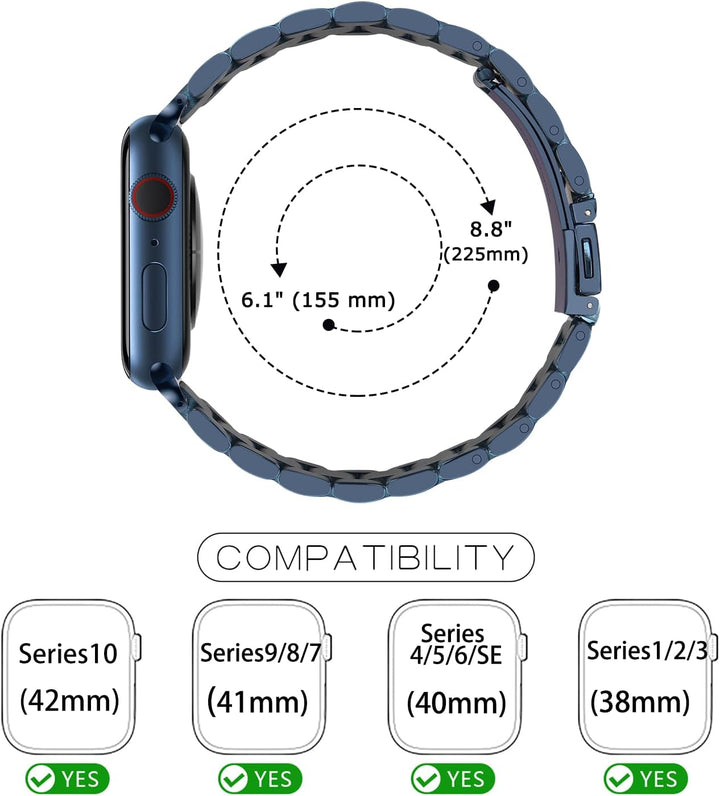 Tasikar Armband Kompatibel mit Apple Watch Armband 41mm 40mm 38mm Prämie Edelstahl Metall Ersatz Arm