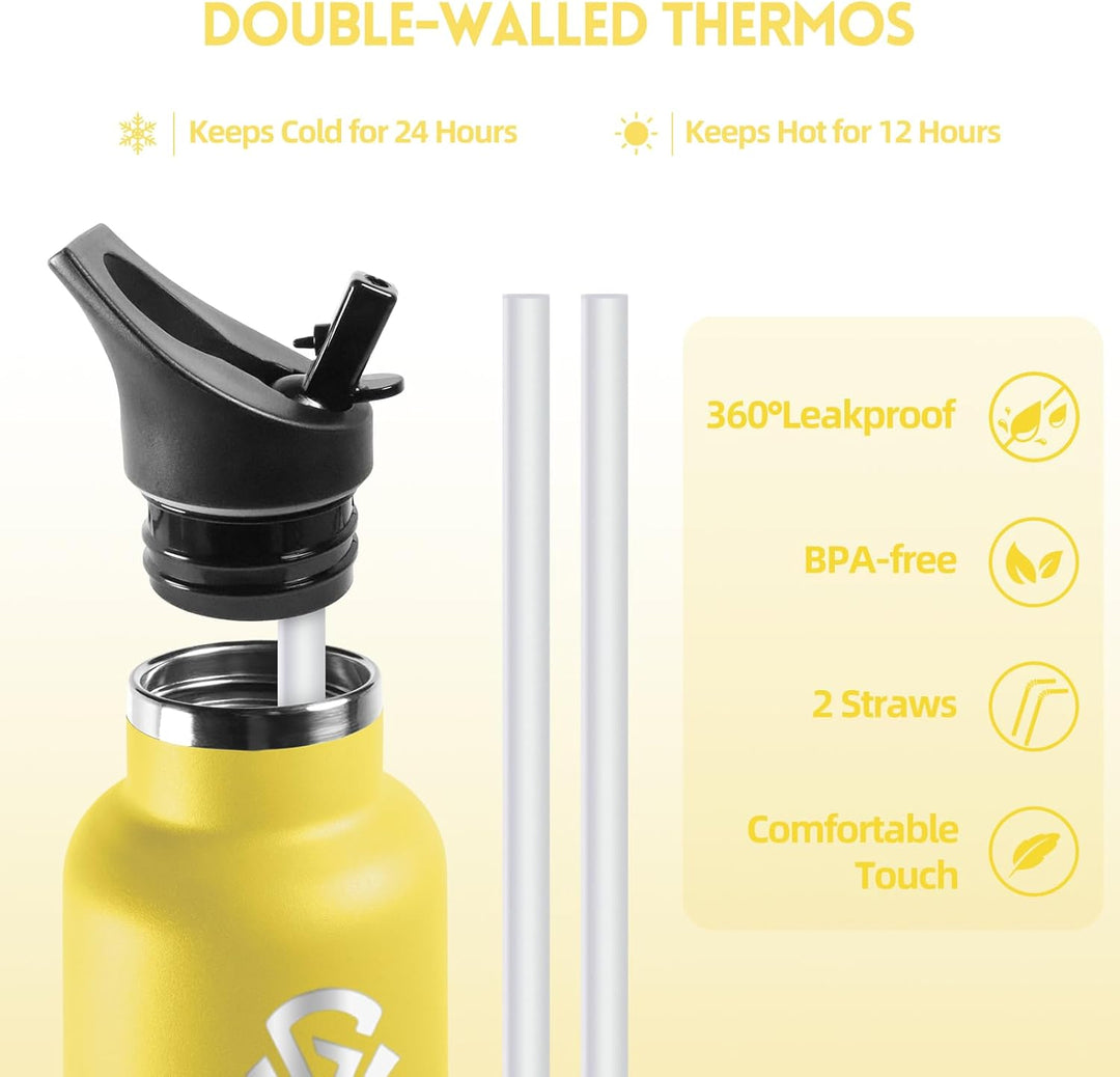 Trinkflasche 750ML BPA-Frei, Auslaufsichere Isolierflasche Doppelwandig, Wasserflasche Edelstahl mit