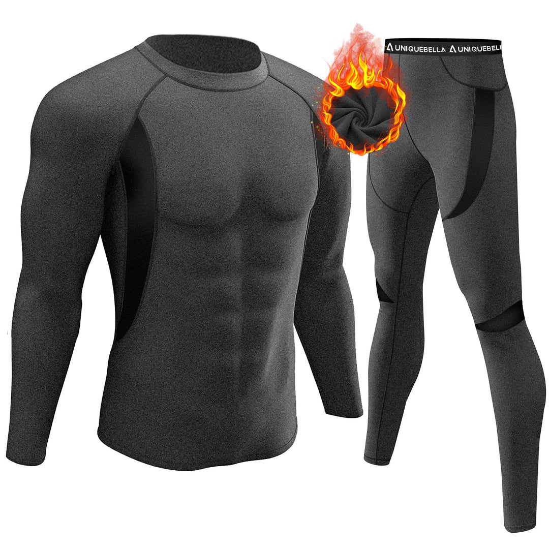 UNIQUEBELLA Thermo Unterwäsche Set, Funktionswäsche Herren Skiunterwäsche Winter Suit Ski Thermo-Unt