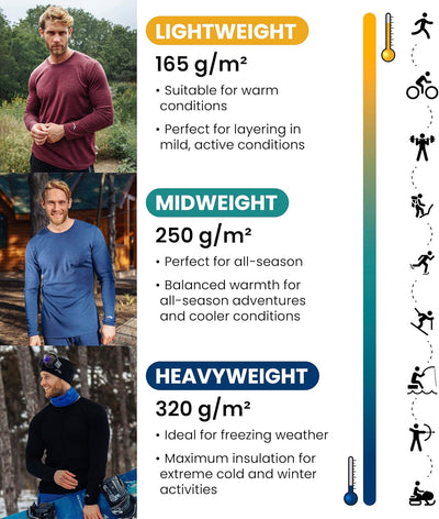 100% Merino Unterwäsche Herren - Merino Langarmshirt Herren Atmungsaktiv Und Feuchtigkeitsableitend