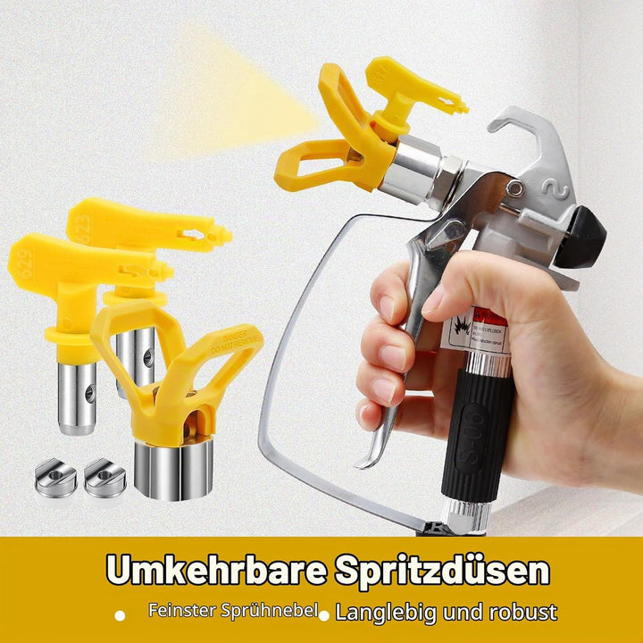 6 Stück Airless Düse mit Spitzendichtung, für Airless Farbsprühsysteme (Typ 617,621,623,625,627,629)