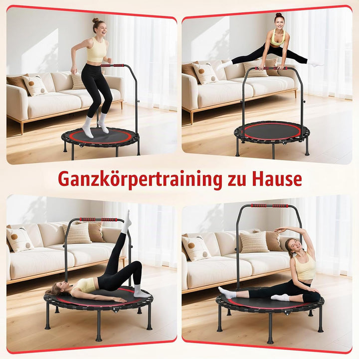Fitness-Trampolin, tragbares 101 cm/39,76 Zoll faltbares Rebound-Trampolin,leises Design,Tragkraft 2