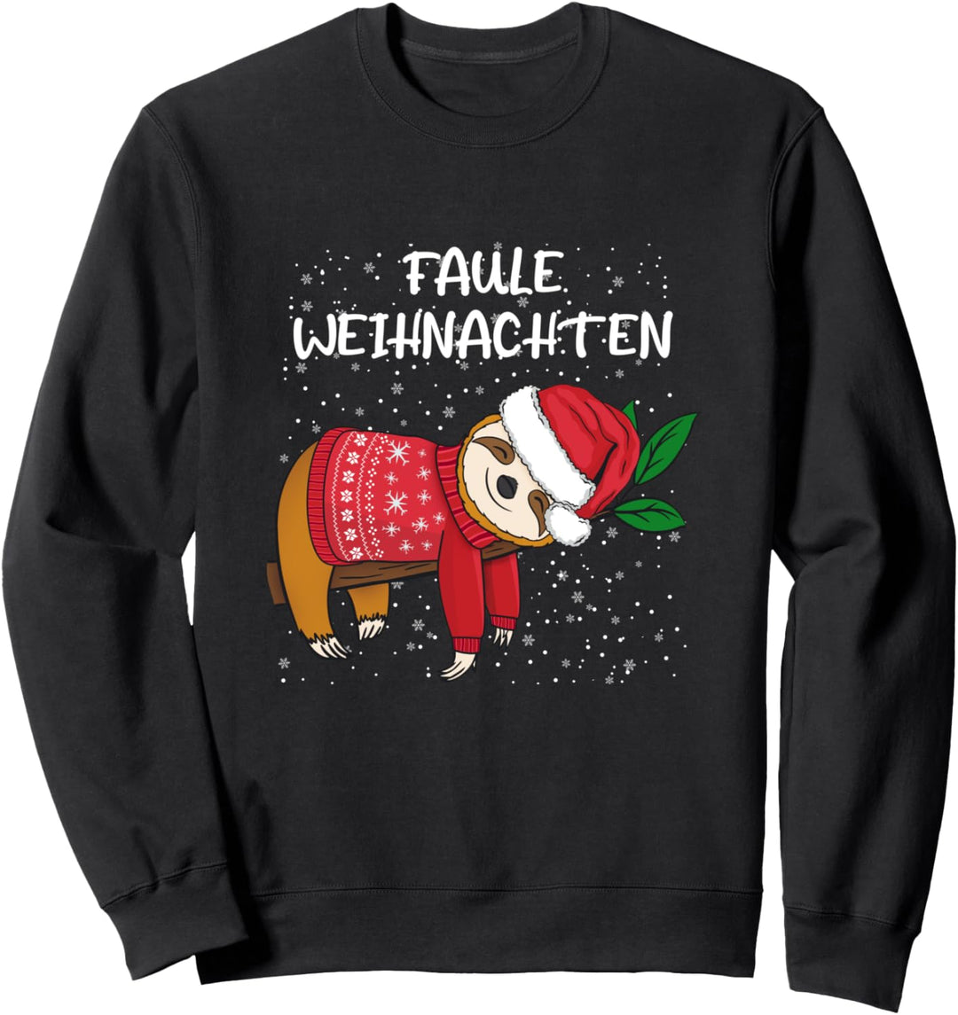 Faule Weihnachten Merry Slothmas Lazy Christmas Faultier Sweatshirt