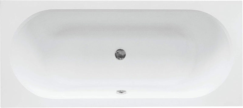 VBChome Badewanne 150x75 cm Acryl SET 3in1 Wannenträger Siphon Wanne Rechteck Weiss Design Modern St