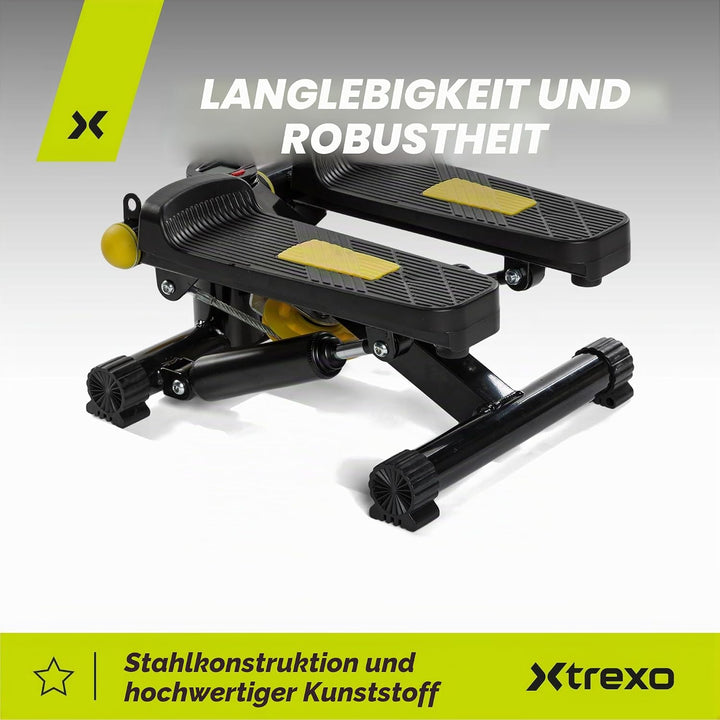 XTREXO Fitness Stepper für Zuhause | Einstellbare Pedalhöhe und Widerstand, Gut ablesbares Display,