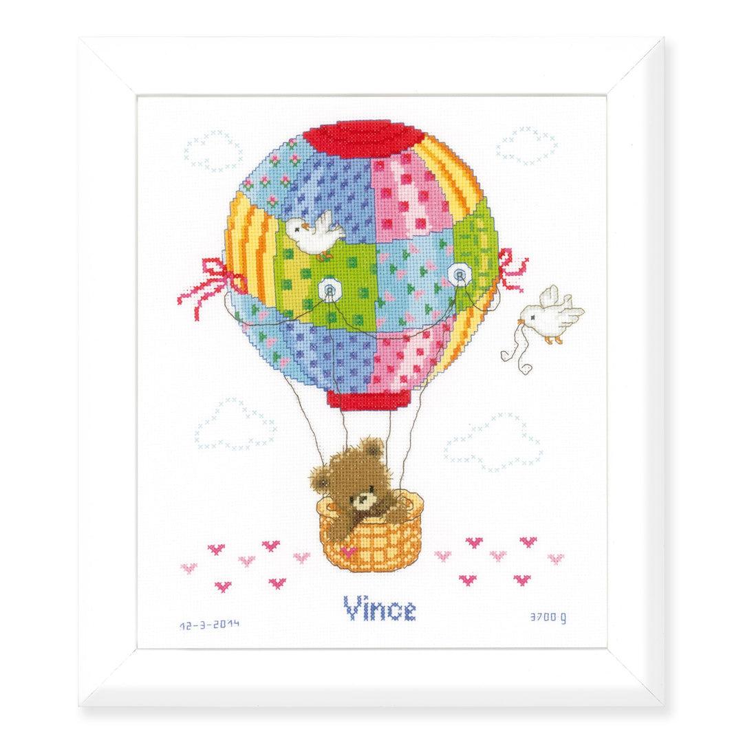 Vervaco Stickpackung Zählmuster Ballonfahrt, Baumwolle, Mehrfarbig, 25 x 29 x 0.3 cm