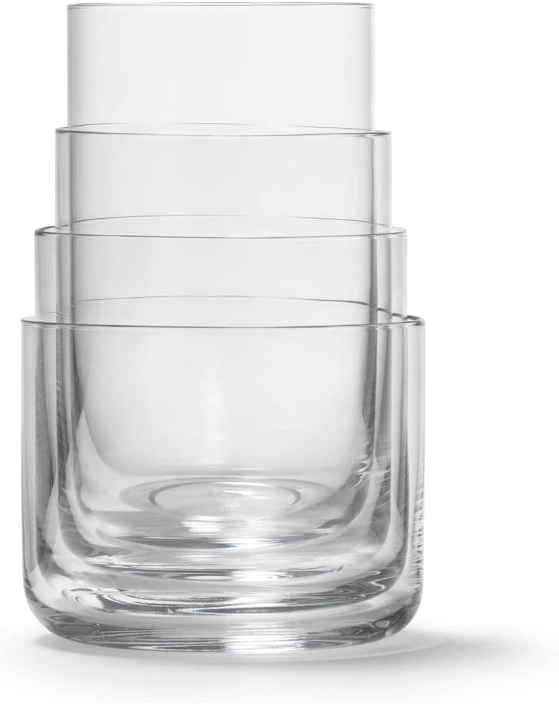 AARKE Nesting Glasses, Kristallglas 4 x 290 ml, Spülmaschinenfest Stapelbare Gläser, Stapelbare Gläs