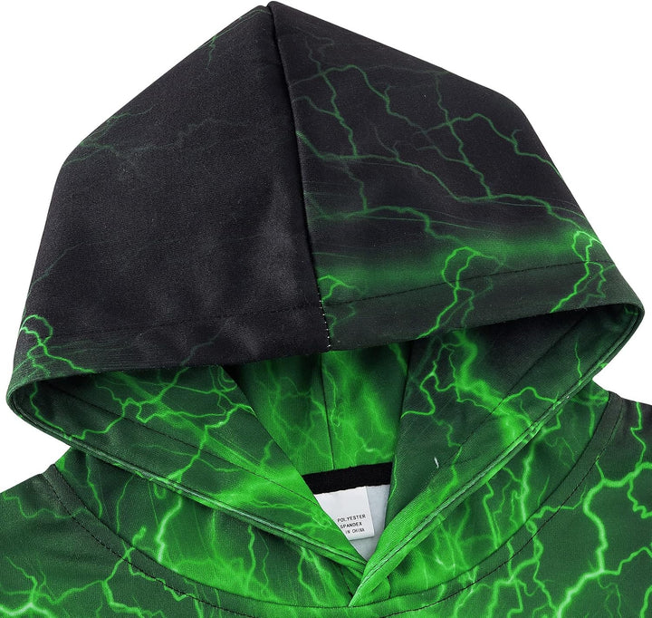 AIDEAONE Jungen Mädchen 3D Hoodie Kapuzenpullover Sweatshirt Mit Kapuze, Schwarz C23 5-6 Jahre