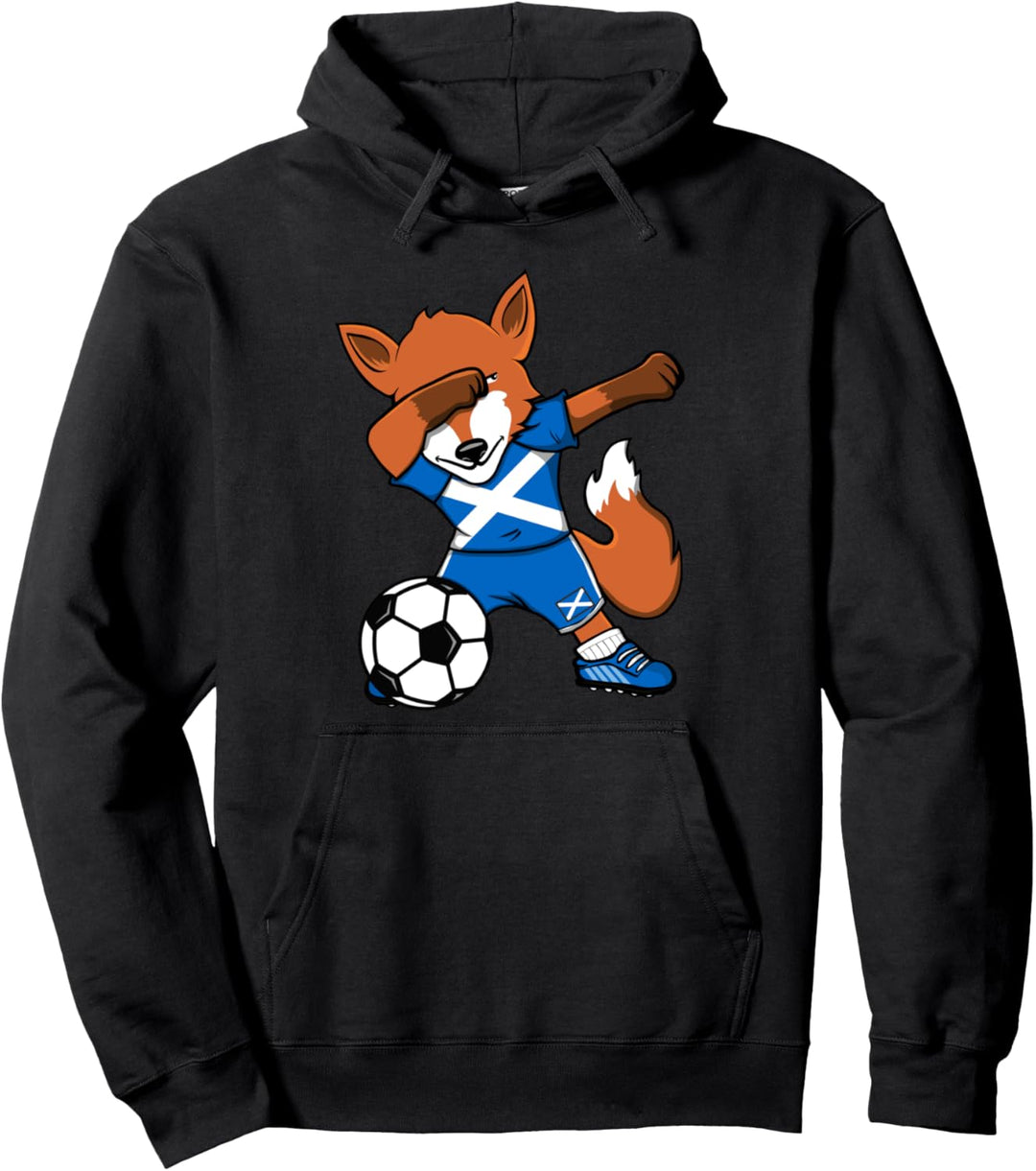Dabbing Fuchs Fox Schottland Fussball Schottische Flagge Pullover Hoodie