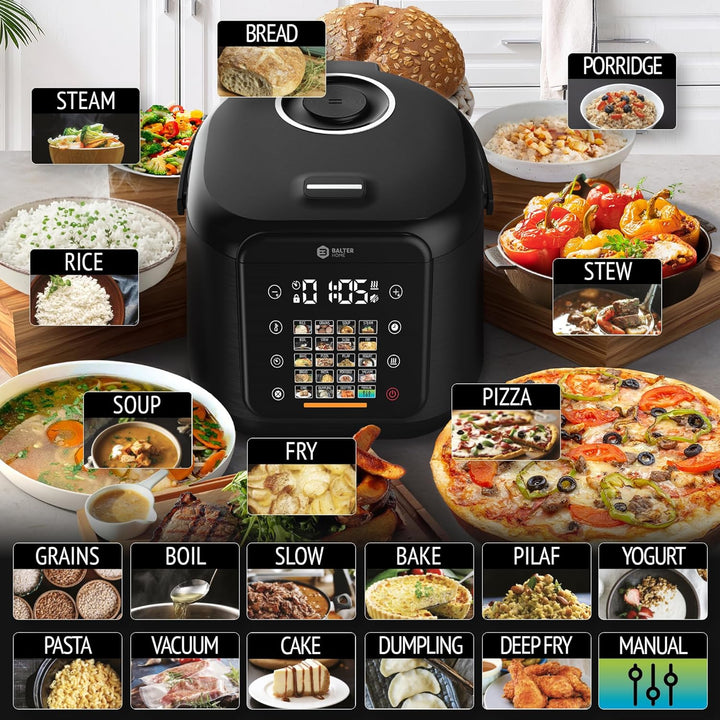Balter Reiskocher, Multikocher mit 20 Programme, 4L Rice Cooker, Multicooker, Fuzzy-Logic, Dampfgare