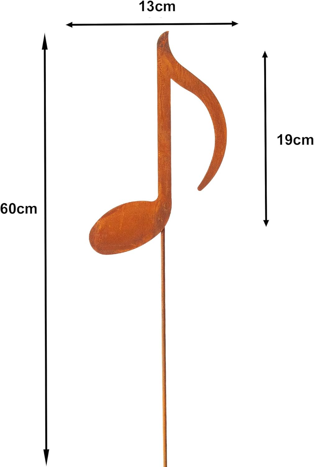 Bornhöft Gartenstecker Noten 3er Set Notenschlüssel Note Beetstecker Topfstecker Metall Rost Gartend