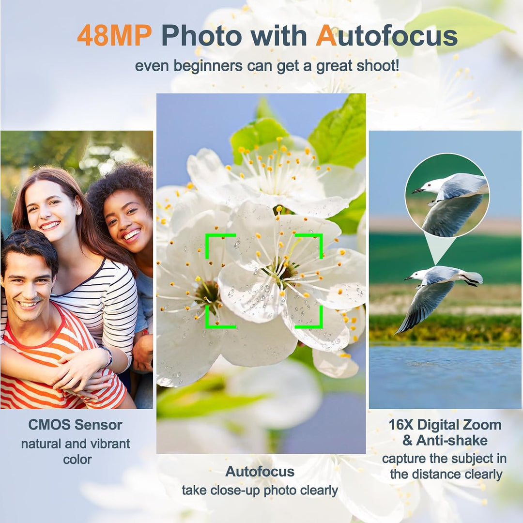 4K Digitalkamera mit optischem Sucher, 48MP Autofokus, 16X Digitalzoom, Bildstabilisierung, integrie