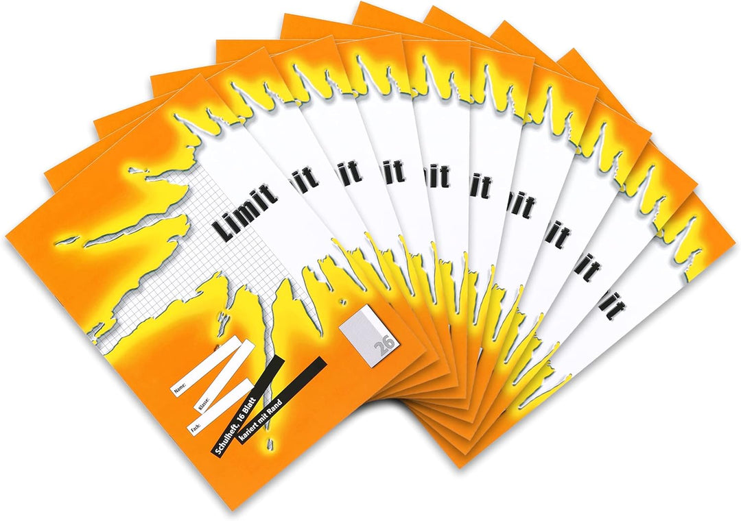 Limit Schulheft 10er Pack A4 Lineatur 25 - liniert mit Rand 16 Blatt grün & Schulheft 100050511 10er