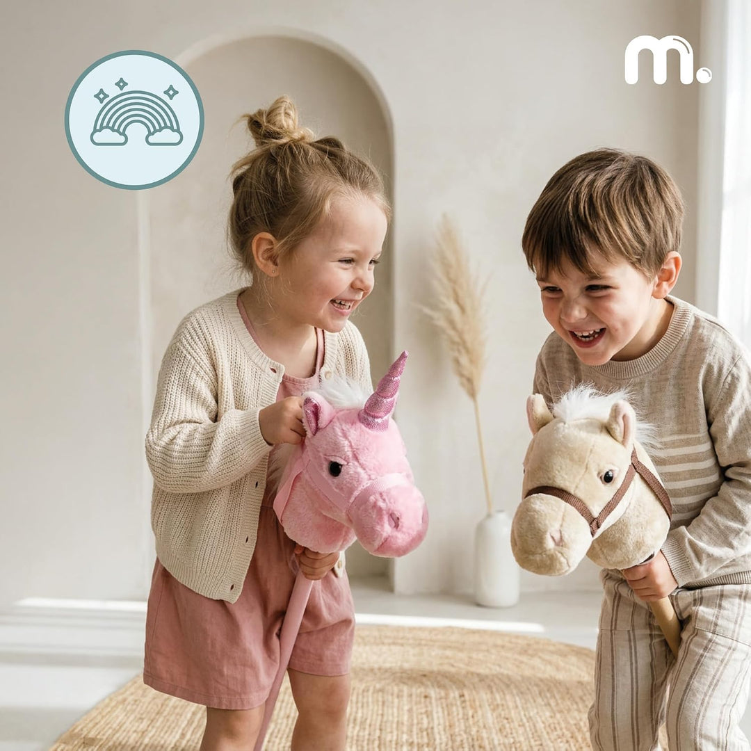 Mamabrum Hobby Horse - beiges Steckenpferd für Kinder, 80 cm | Beige - 80 cm