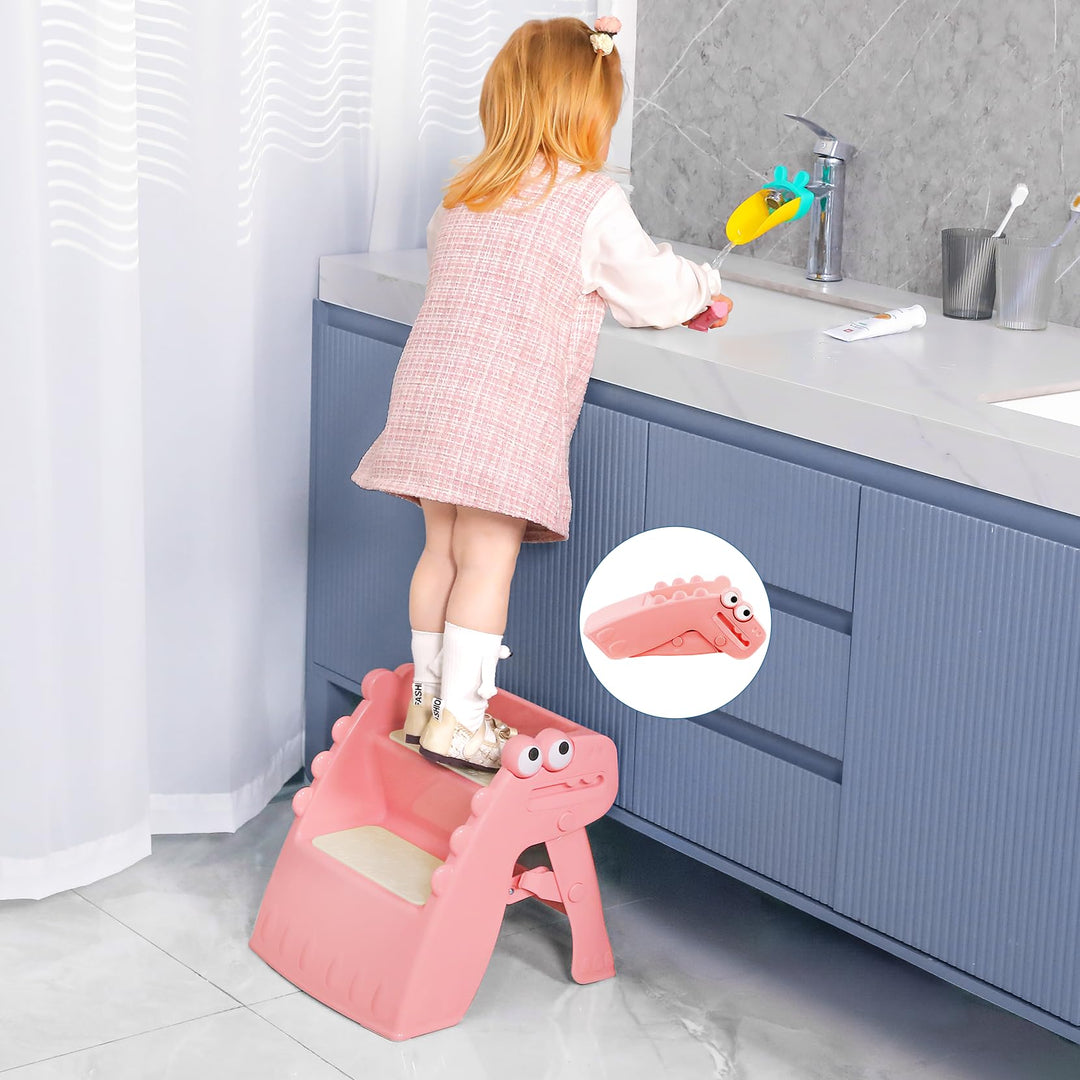 Tritthocker Kinder, Hocker Kinder Klappbar Tritthocker 2 Stufen, Rutschfester Hocker Kinder Bad Anti