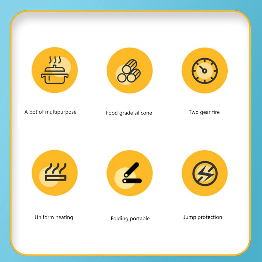 Yctze Elektrischer Hot Pot-Kocher, Mini, Leicht, Tragbar, Faltbar, Reisetopf f¨¹r Camping, B¨¹ro, Ho