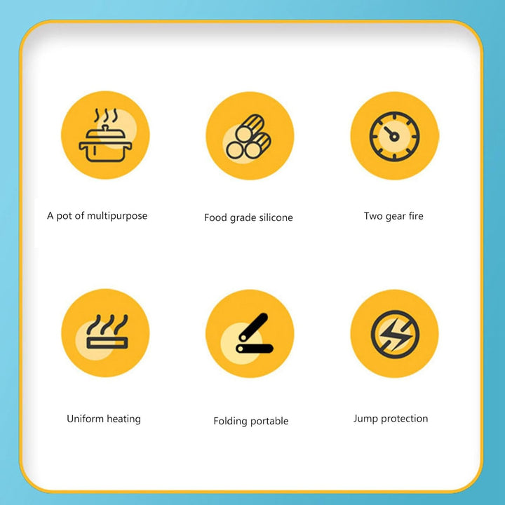 Yctze Elektrischer Hot Pot-Kocher, Mini, Leicht, Tragbar, Faltbar, Reisetopf f¨¹r Camping, B¨¹ro, Ho