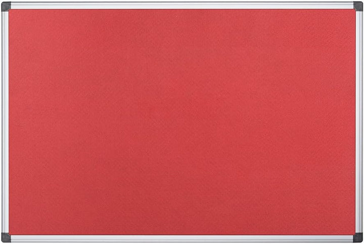 Bi-Office Filztafel Maya, Mit Aluminiumrahmen, Rote Filzoberfläche, Zum Gebrauch Mit Pinnnadeln, Pin