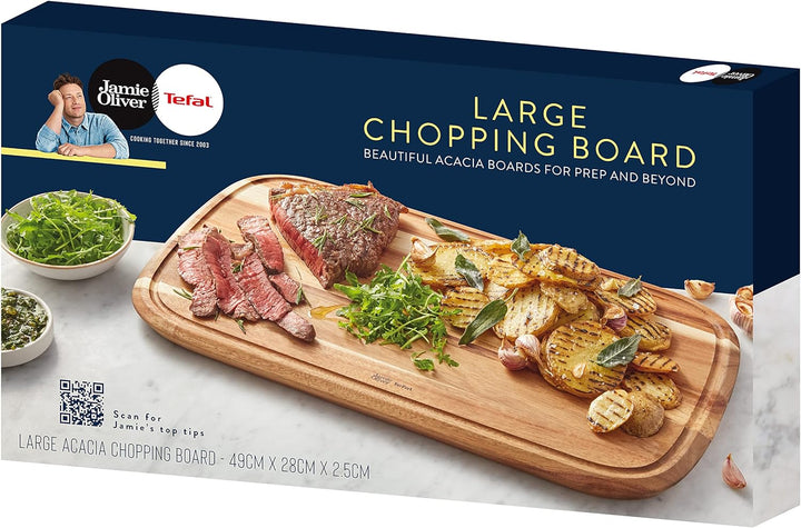 Jamie Oliver by Tefal K26810 Schneidebrett Gr. L | 49 x 28 x 2,2 cm | Akazienholz | FSC-zertifiziert