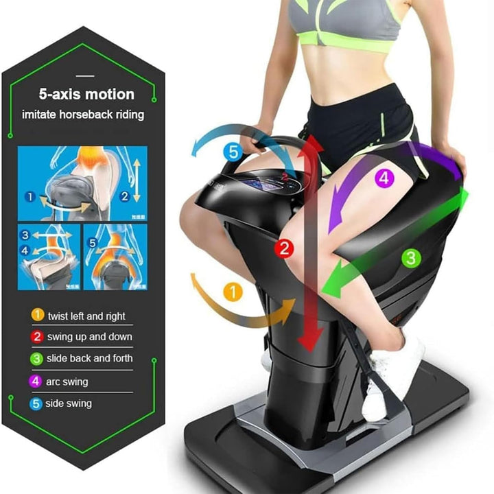 Elektrisches Reitgerät, 3D-Indoor-Pferdefitnessgerät Mit Anti-Rutsch-Pedalen Und Saugnapf-/Rollendes