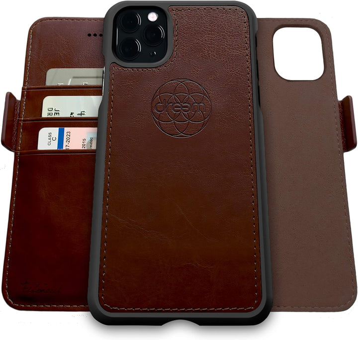 Dreem Fibonacci 2in1 Handyhülle Flipcase für iPhone 11 Pro | Magnetisches iPhone Case | TPU Etui Led