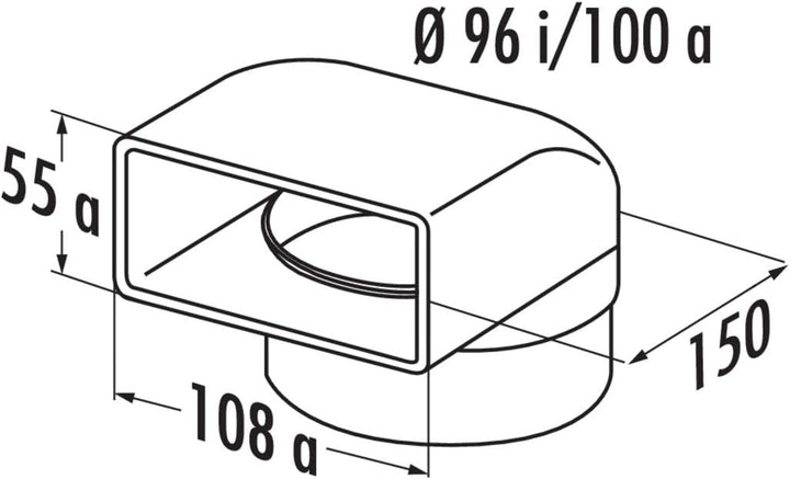 Naber N-UR 8 System 100 Umlenkstück 90°, weiss