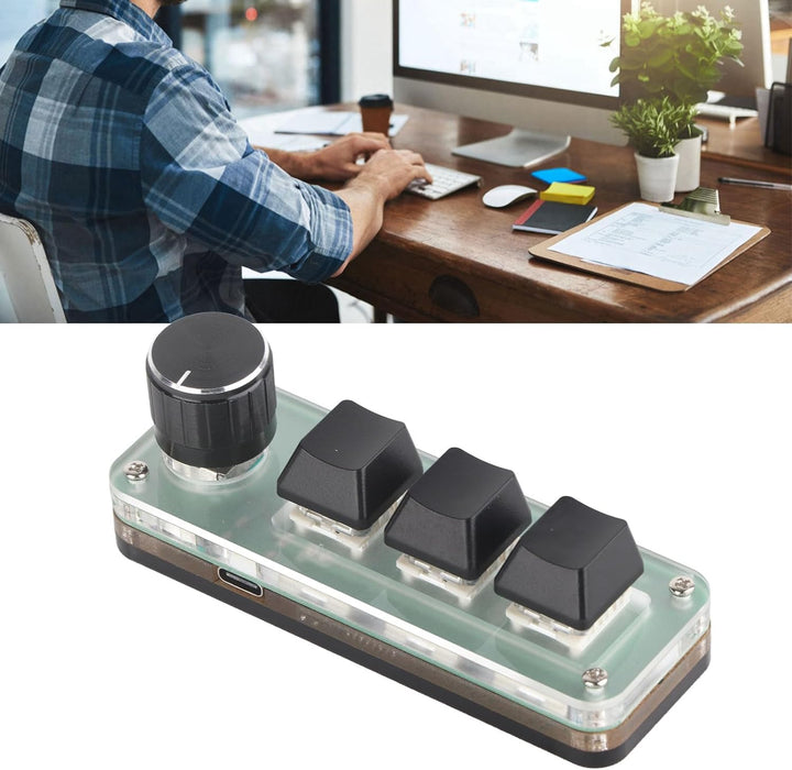 ASHATA 3-Tasten-Makro-Pad, RGB-Hintergrundbeleuchtung, OSU-Tastatur, Programmierbare -Tastatur, Mult