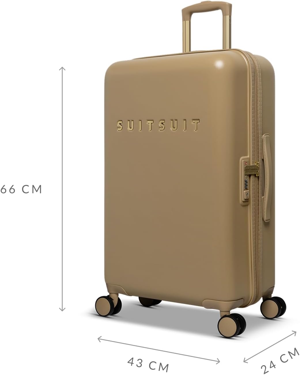 SUITSUIT Koffer Gross 66 cm - Leicht Hartschalen Reisekoffer mit Rollen - TSA-Schloss - 59 L - Fusio