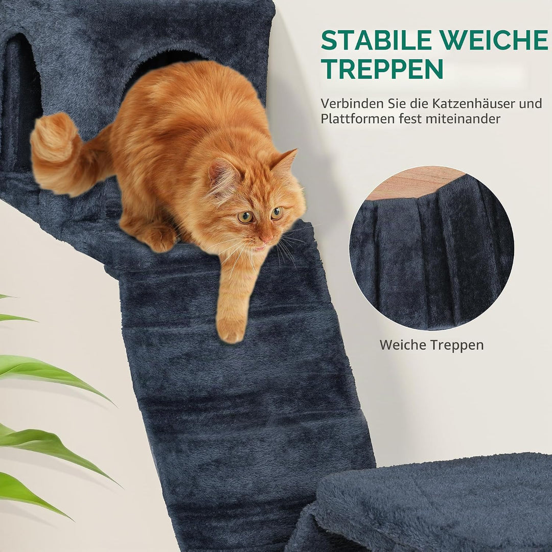 YITAHOME 8 PCS Katzenkletterwand-Set, Stabiles Plüsch-Klettergerät für Katzen, Katzenklettergerüst S