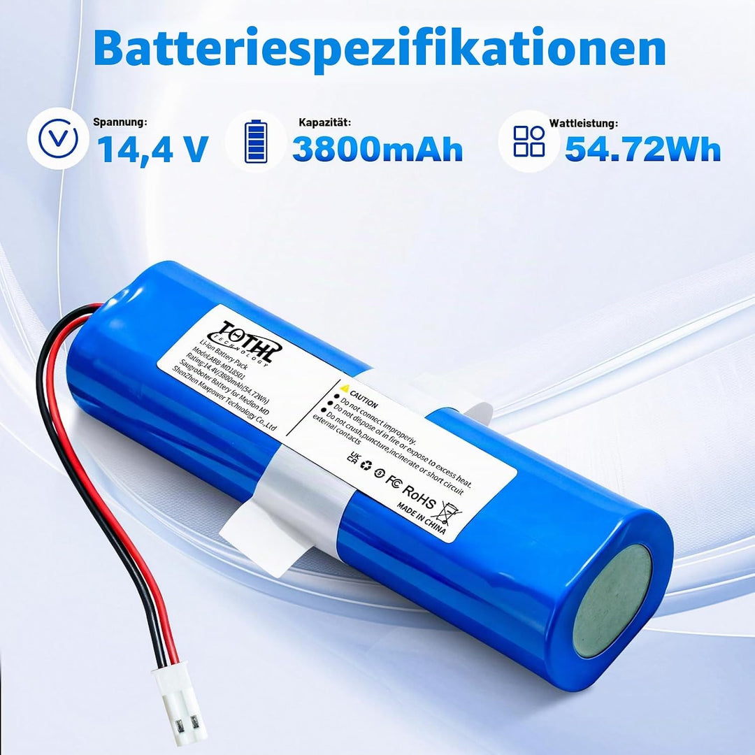 Akku kompatibel mit Medion MD 18500, 18501, 18600 Staubsaugern, Haushaltsreinigern und Haushaltsrobo